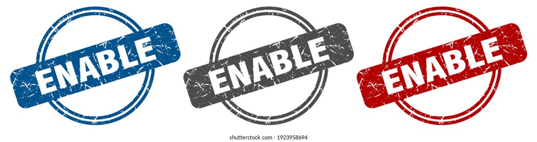 enable round isolated label sign. enable stamp