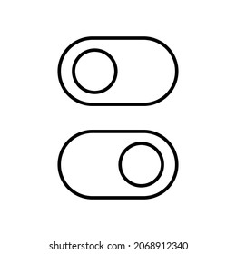 Enable toggle, on, off button black icon. Switch concept. Trendy flat isolated outline symbol, sign can be used for: illustration, logo, mobile, app, design, web, dev, ui, ux, gui. Vector EPS 10