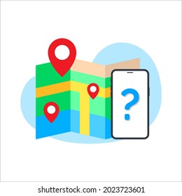 enable or turn on location pop up for access permission with smartphone concept illustration flat design vector eps10. modern graphic element for landing page, empty state ui, infographic, icon