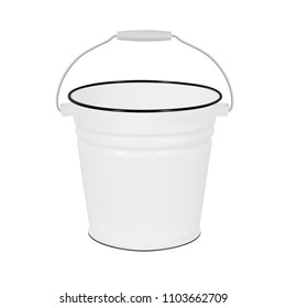 Enamel bucket.Vector illustration.
