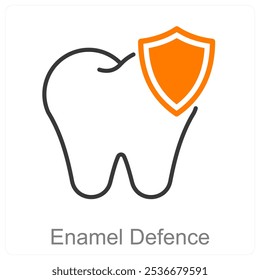 Esmalte Defesa e ícone de cuidados dentários conceito