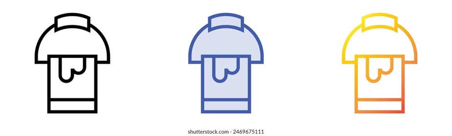 enamel icon. Linear, Blue Fill and Gradient Style Design Isolated On White Background