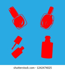 enamel icon set about nail polish and polish vector set