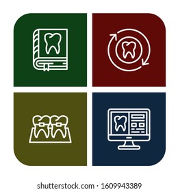 enamel icon set. Collection of Tooth, Braces icons