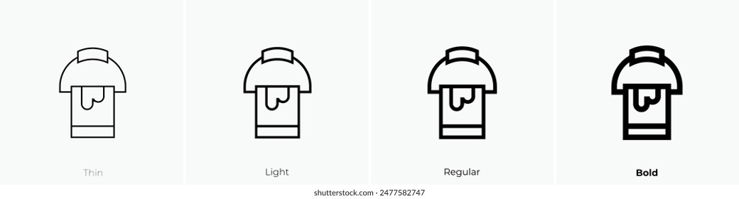 enamel icon. Thin, Light Regular And Bold style design isolated on white background