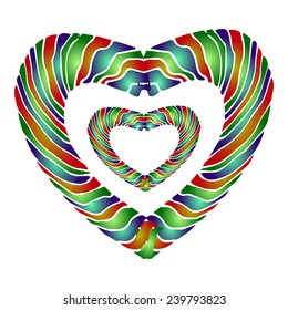Enamel jewelry style hearts, isolated on white background. Use to create your postcard, banner and labels or to design your own printed T-shirts.