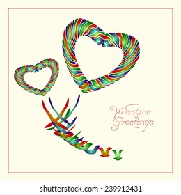 Enamel jewelry style hearts and a stylized flock of birds on Valentine's day background. Use to create your postcard, invitation, banners and labels or to design your own printed T-shirts.