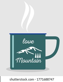 ENAMEL MUG ADVENTURE VECTOR DESIGN FOR WALL ART, POSTER ETC