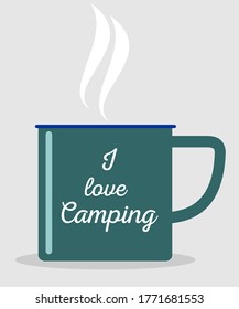 ENAMEL MUG FOR CAMPING VECTOR DESIGN FOR WALL ART, POSTER, ETC