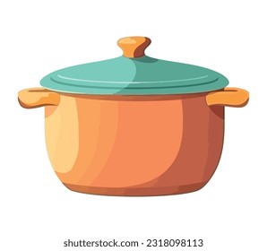 enamel pot for cooking icon isolated