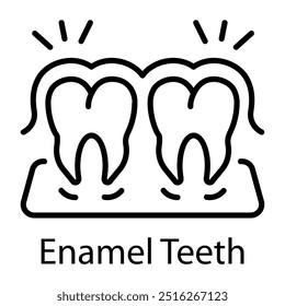 Esmaltar o ícone dos dentes no estilo de contorno 