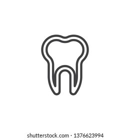 Enamel tooth line icon. linear style sign for mobile concept and web design. Healthy human tooth outline vector icon. Dentistry, stomatology and dental care symbol, logo illustration. Pixel perfect 