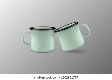 ENAMELWARE MUG REALISTIC MOCKUP BACKGROUND