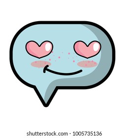 enamored chat bubble kawaii cartoon