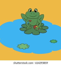 The enamored frog in the swamp 