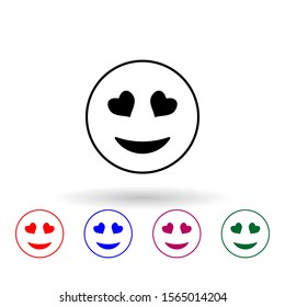 Enamored multi color icon. Simple thin line, outline vector of emoji icons for ui and ux, website or mobile application