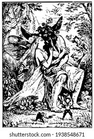 The enamored Queen, vintage illustration