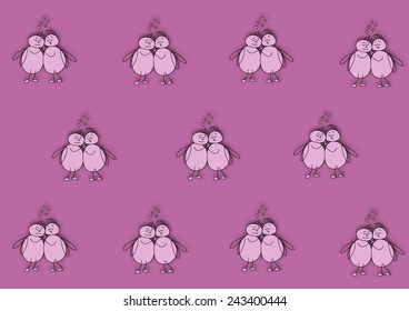 Enamoured pair of winged ants on a pink background