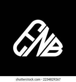 ENB letter logo creative design with vector graphic, ENB simple and modern logo in round triangle shape.