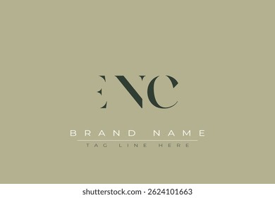 ENC design de logotipo de letra abstrata. Este logotipo é desenhado por três letras abstratas.