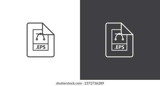 Encapsulated PostScript icon. File type icons. File formats in flat design. File and documents extensions. Icons for ui. Document file type format simple black style symbol sign for apps and website, 