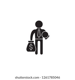 Encashment concept black vector concept icon. Encashment concept flat illustration, sign