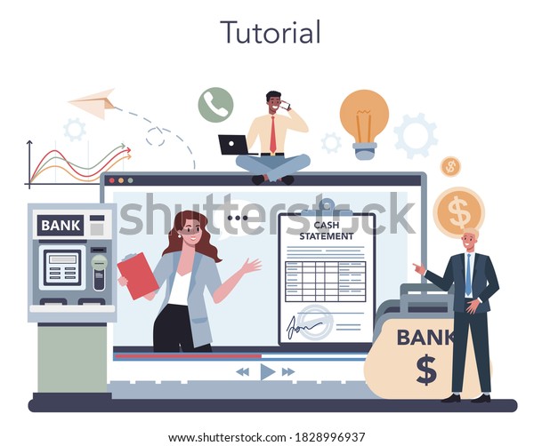 Encashment online service or platform.\
Armored cash truck security. Money collecting and protection.\
Online tutorial. Vector isolated\
illustration.