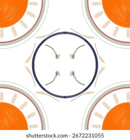 Patrón inconsútil del Vector de Fondo de pantalla del pathwork de las tejas hidráulicas del cemento encáustico, paño de la tela, alfombra, mantel
