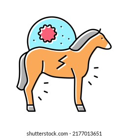 encephalitis horse color icon vector. encephalitis horse sign. isolated symbol illustration