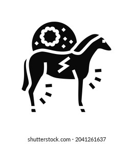 encephalitis horse glyph icon vector. encephalitis horse sign. isolated contour symbol black illustration