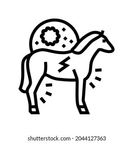 encephalitis horse line icon vector. encephalitis horse sign. isolated contour symbol black illustration