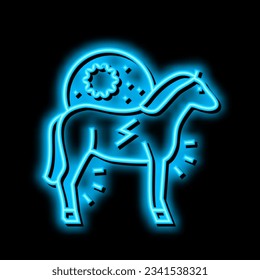 encephalitis horse neon light sign vector. encephalitis horse illustration