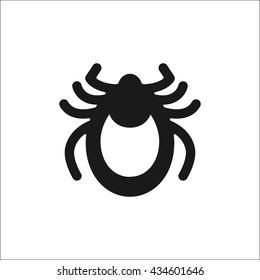 Encephalitis tick icon vector. Mite sign isolated on white background.  Flat design illustration adapted for web, website, mobile app, information banner