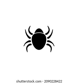 Encephalitis Tick, Parasite Mite, Acarus Insect. Flat Vector Icon illustration. Simple black symbol on white background. Tick, Mite, Acarus Insect sign design template for web and mobile UI element.