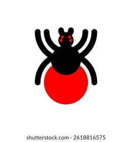 Encephalitis tick sign. Red infected tick.