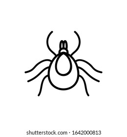Encephalitis tick vector sign on white background.