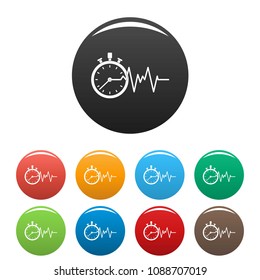 Encephalogram icon. Simple illustration of encephalogram vector icons set color isolated on white