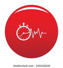 Encephalogram icon. Simple illustration of encephalogram vector icon for any design red