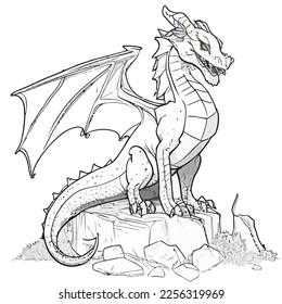 Enchanted Adventure: A White Dragon Coloring Book