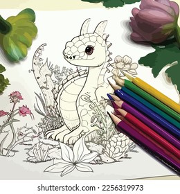 Enchanted Adventure: A White Dragon Coloring Book