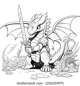 Enchanted Adventure: A White Dragon Coloring Book