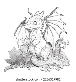 Enchanted Adventure: A White Dragon Coloring Book