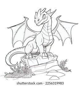 Enchanted Adventure: A White Dragon Coloring Book