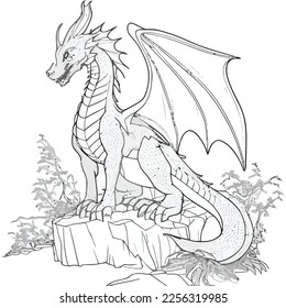 Enchanted Adventure: A White Dragon Coloring Book