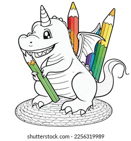 Enchanted Adventure: A White Dragon Coloring Book