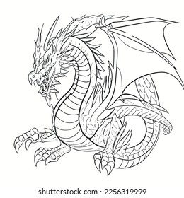 Enchanted Adventure: A White Dragon Coloring Book