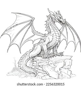 Enchanted Adventure: A White Dragon Coloring Book