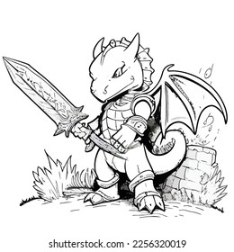 Enchanted Adventure: A White Dragon Coloring Book