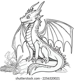 Enchanted Adventure: A White Dragon Coloring Book