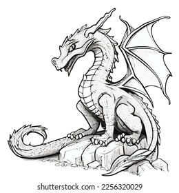 Enchanted Adventure: A White Dragon Coloring Book